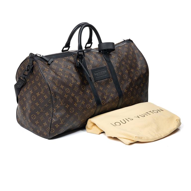 Louis Vuitton, weekender bag, “Macassar Waterproof Keepall 60 Bandoulière”.