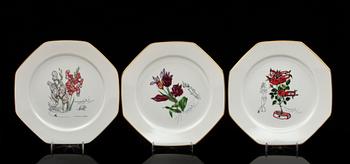 TALLRIKAR, 12 st, porslin, Salvador Dali för Royal Copenhagen, 1980-tal.