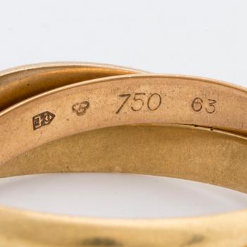 RING "Trinity" Must de Cartier, tri-coloured 18k gold, original case and certifikat.
