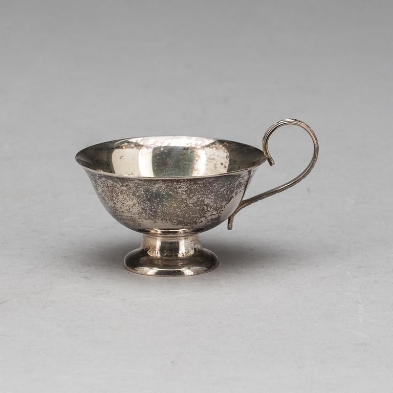 PUNSCHMUGGAR, 6 st, silver, CG Hallberg, Stockholm, vikt ca 250g.