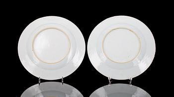 TALLRIKAR, ett par, Qianlong, Kina, 1700-tal.