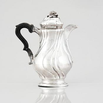 A Swedish Rococo silver mocca-pot/milk jug, mark of Henrik Wittkopf, Stockholm 1752.