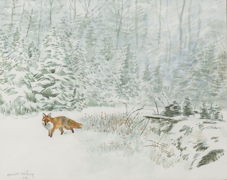 Harald Wiberg, Fox in a Winter Landscape.