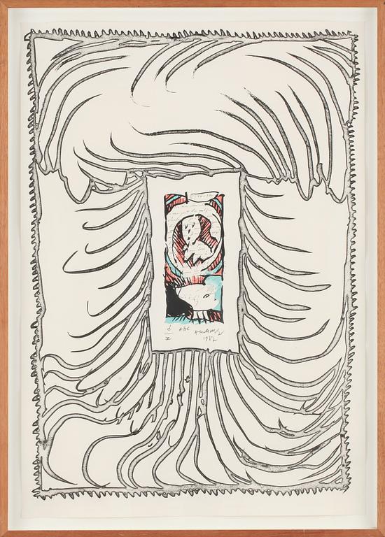 PIERRE ALECHINSKY, färglitografi, signerad och daterad 1987.