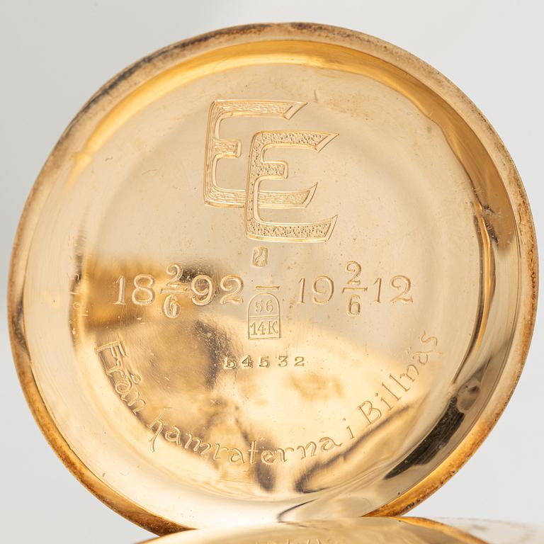 CH. F. Tissot & Fils, pocketwatch, 14K gold, 50,5 mm.