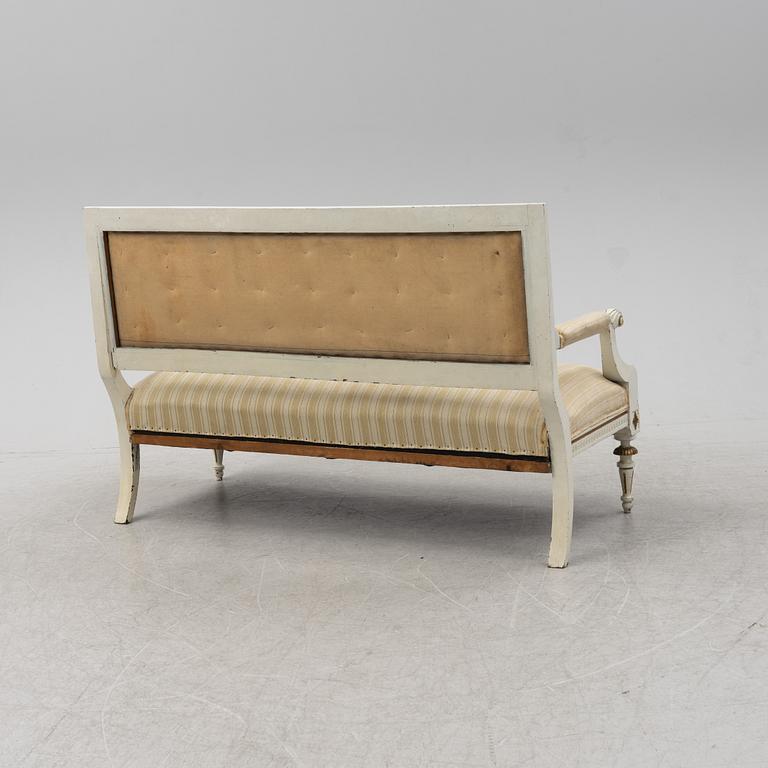 A Gustavian style sofa, circa 1900.