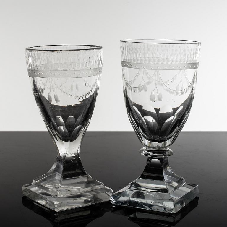 8 +1+1 glasses, 19th century.