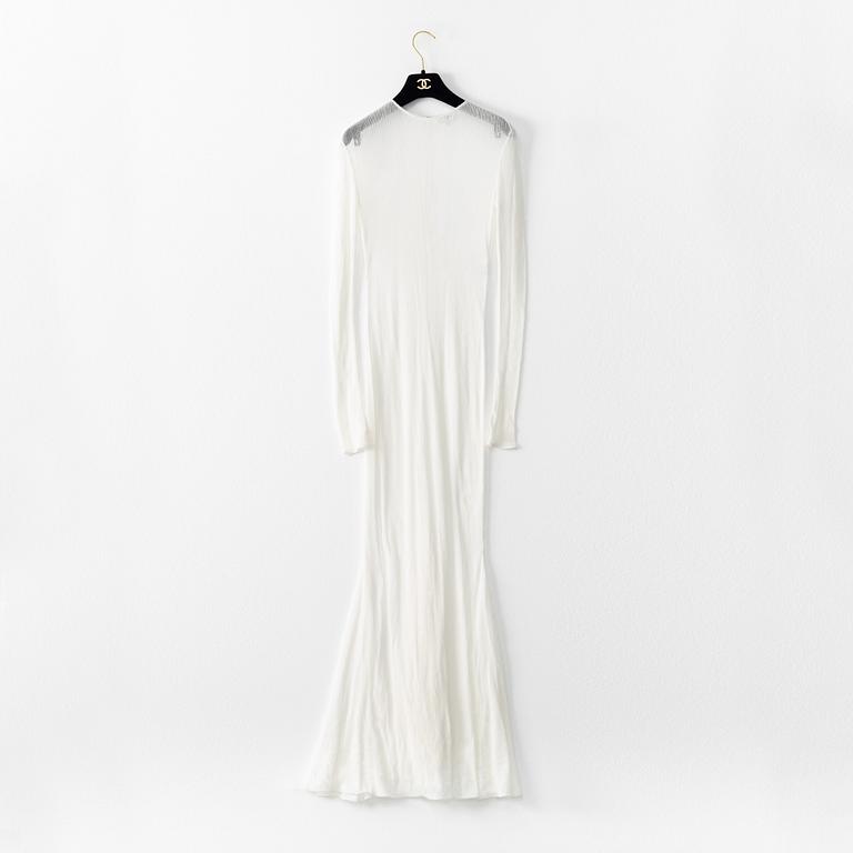Chanel, a white cotton dress, french size 34.