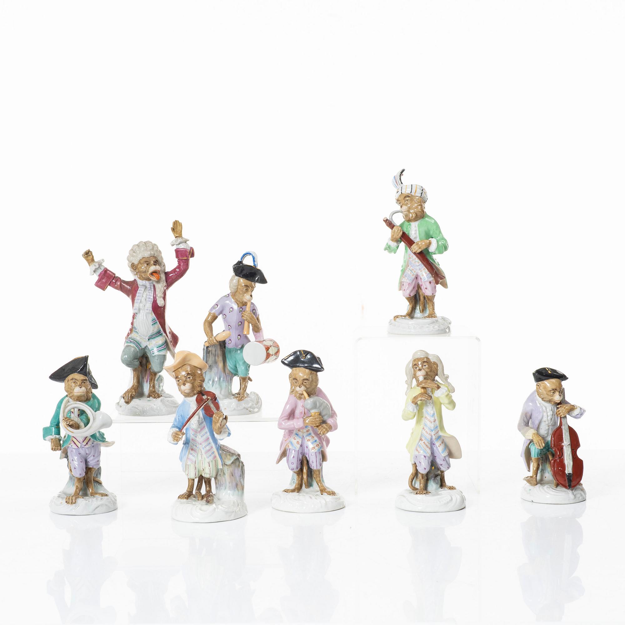 Figurines, 8 pcs, porcelain, Germany, 19th century.