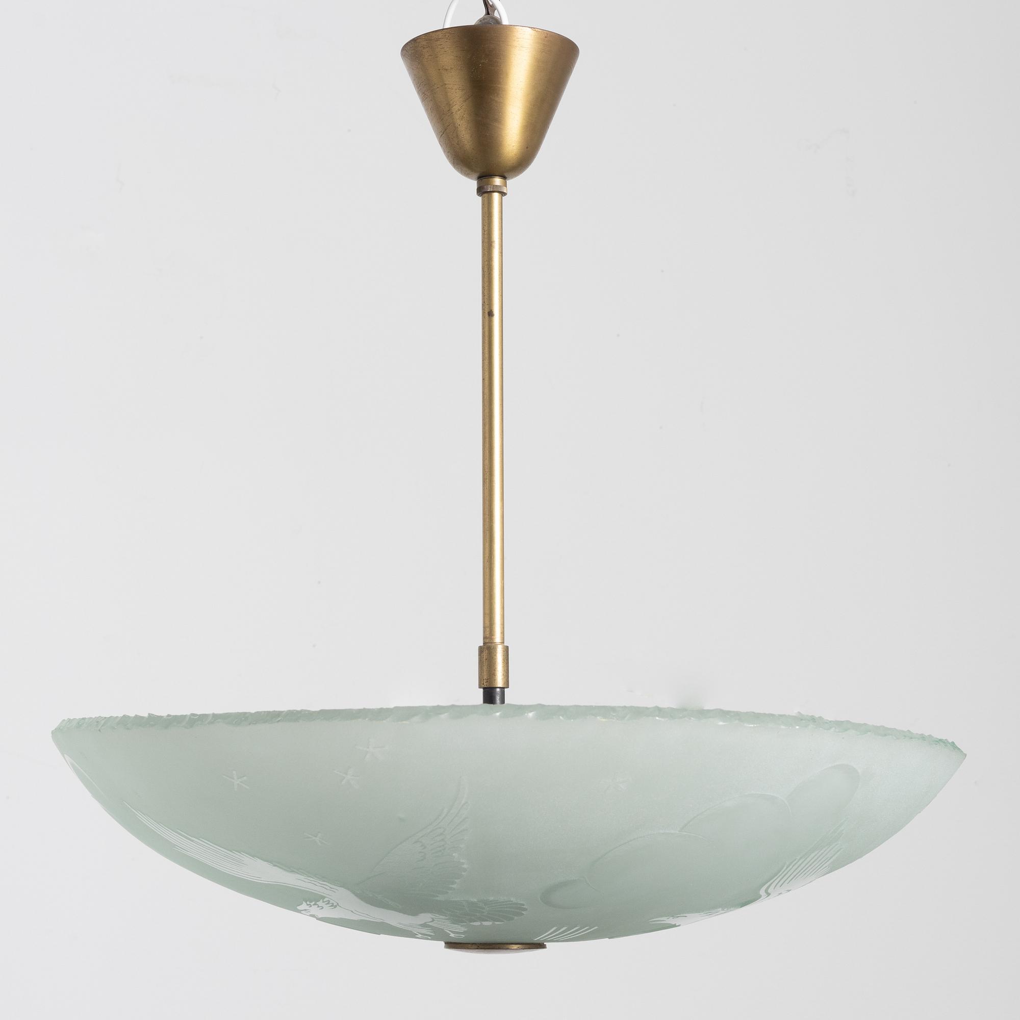 Harald Notini, ceiling lamp, variant of model "10997", Arvid Böhlmarks Lampfabrik, Stockholm, 1930s.
