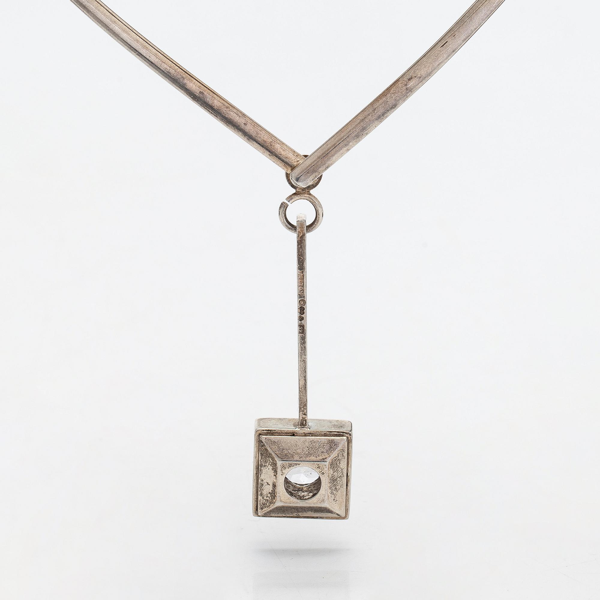 Smyckesset, 4 delar, silver, syntetisk stenar, Pege (Karl-Erik Palmberg), Alton, Sverige.