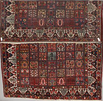 MATTA, antik, Bahktiari, s.k "trädgårdsmatta" ca 426x330.