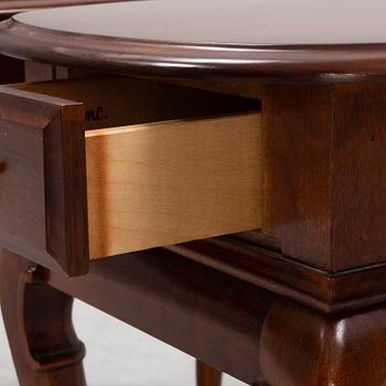 A pair of english style mahogany bedside tables, VIC, Canada, late 20th century.