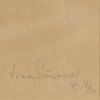 Isaac Grünewald, litografi, signerad 18/30.