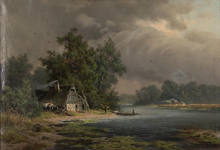 Georg Schmitz, olja på duk, signerad och daterad 1883.