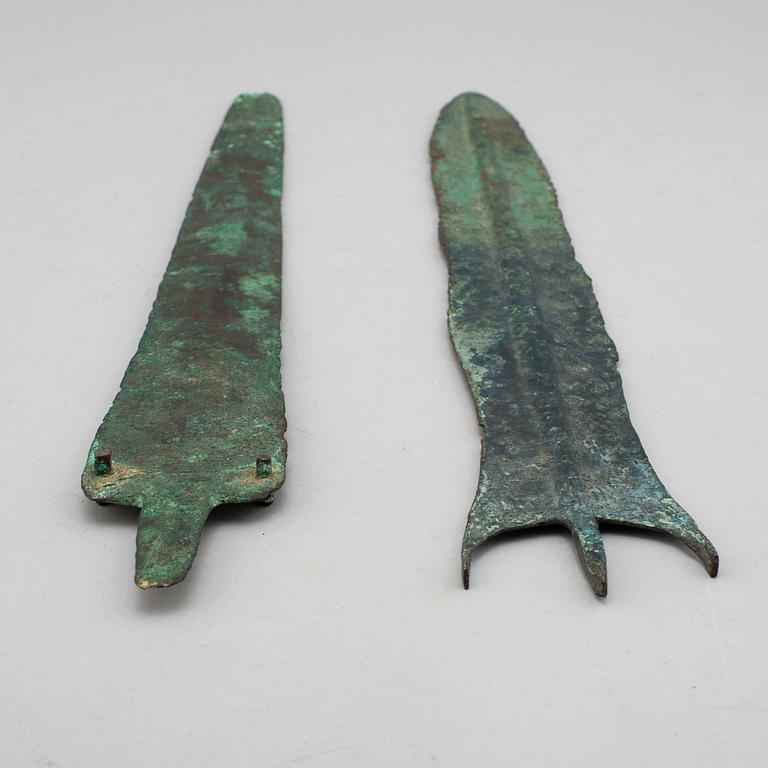 Two Loristani bronze sword blades around 1000 B.C.