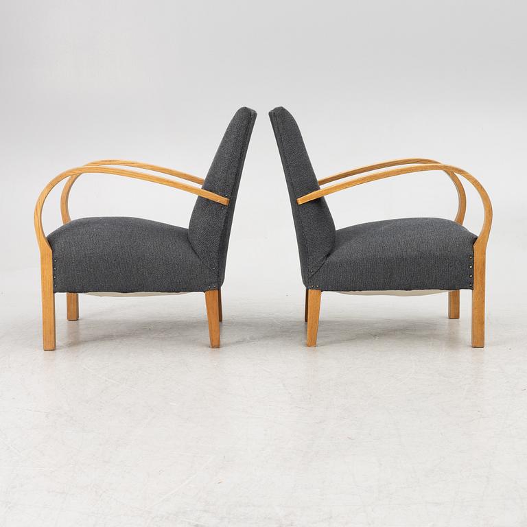 A pair of Swedish Modern armchairs, 1940's.