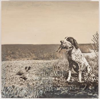 ANNA-KARIN BRUS, "Förlorad son", ur serien "I´m a hunter", 2006, blandteknik på MDF. Signerad a tergo.