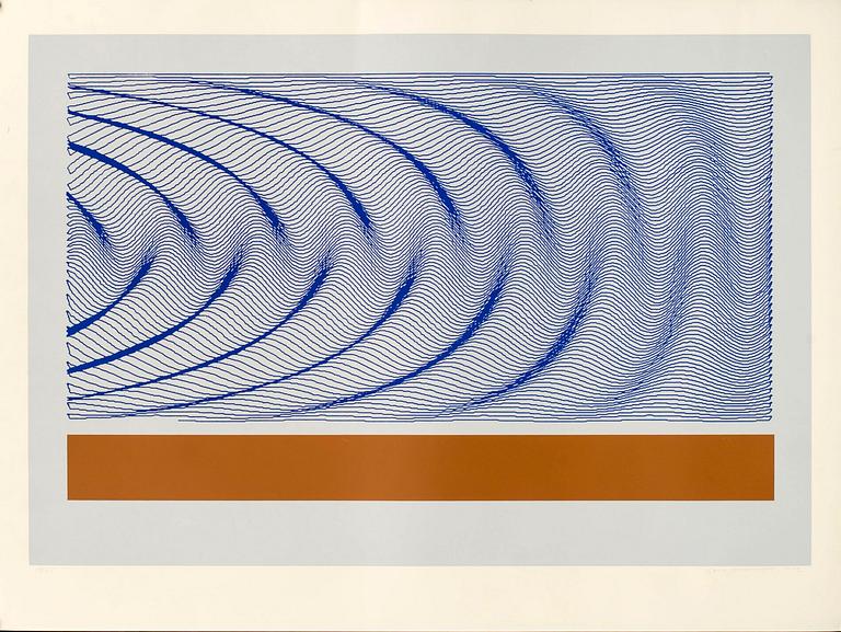 STURE JOHANNESSON, "Computer Paragraph", Computer Graphic, in cooperation with Sten Kallin, IBM, 1972. Signed, 14/65.