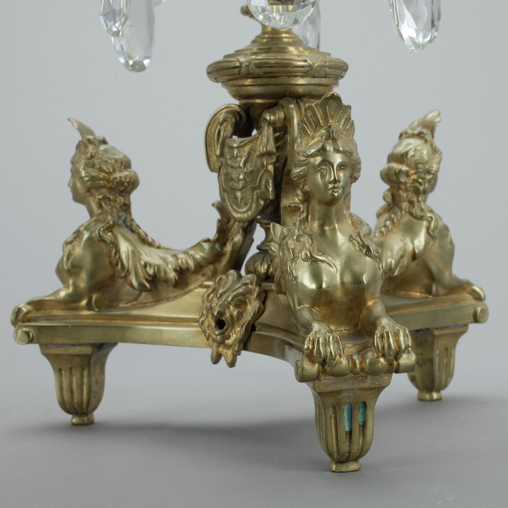 KANDELABRAR, ett par, förgylld mässing, barockstil, Boulles art. sent 1800-tal.