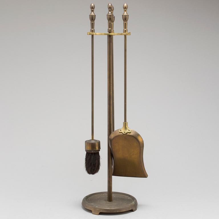 A brass firestand, 20th century.