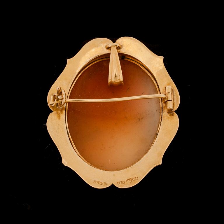HÄNGE/BROSCH, 18K guld. Göteborg 1947. Vikt ca 10 gram.