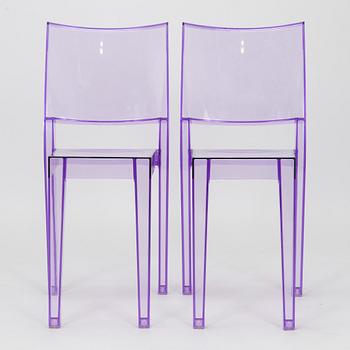 Kartell, Philippe Starck, two "La Marie" chairs and a "Francois Ghost" mirror, Italy.