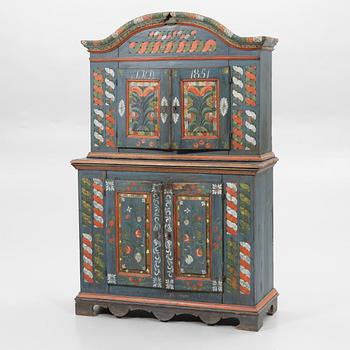 Gift cabinet, folk art, Skåne, painted date 1851.