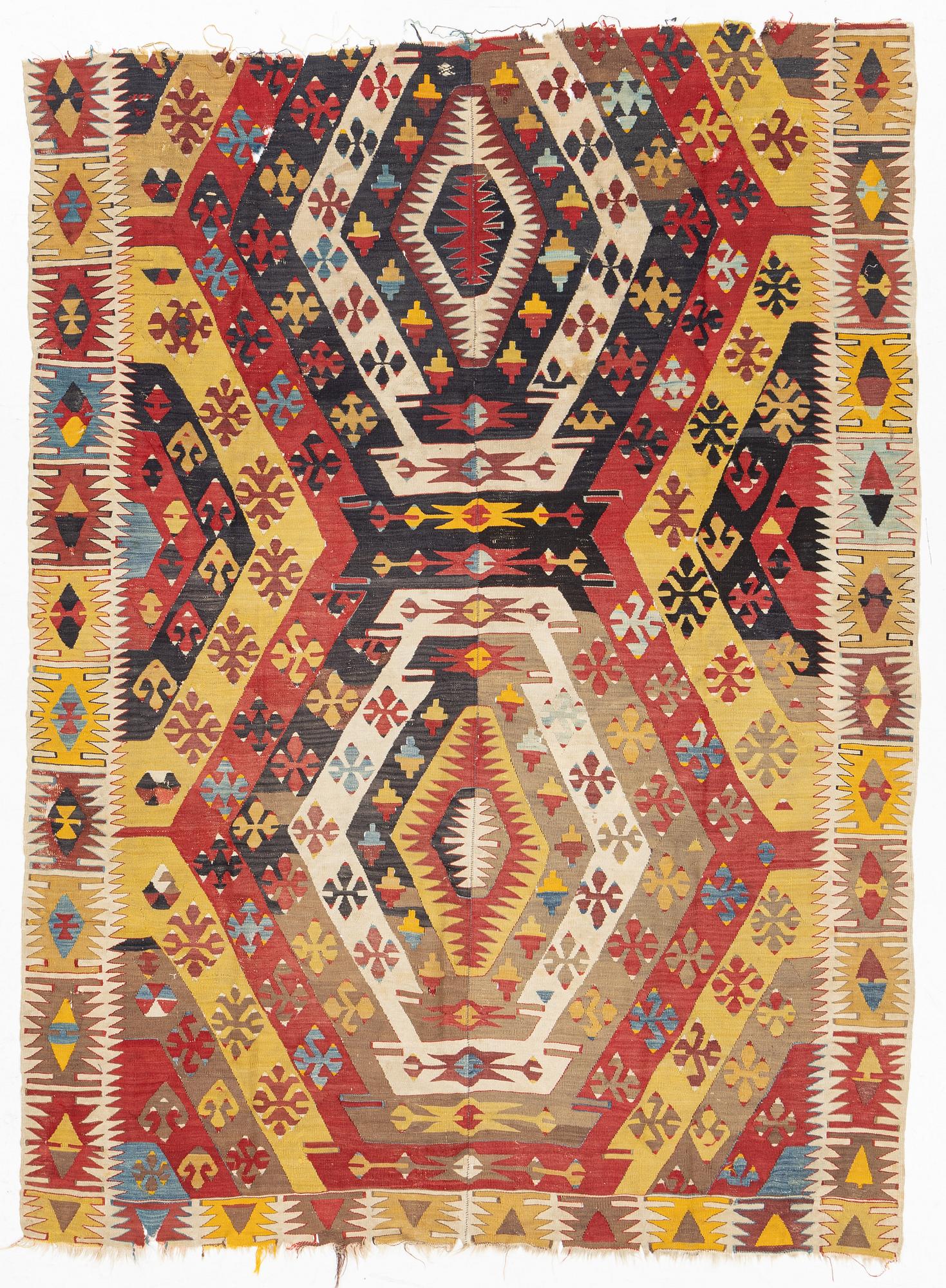 Rug, Antique Anatolian Kilim, circa 235 x 177 cm.