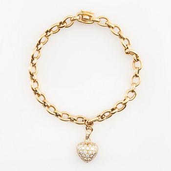Cartier, Armband av 18K guld med runda briljantslipade diamanter.