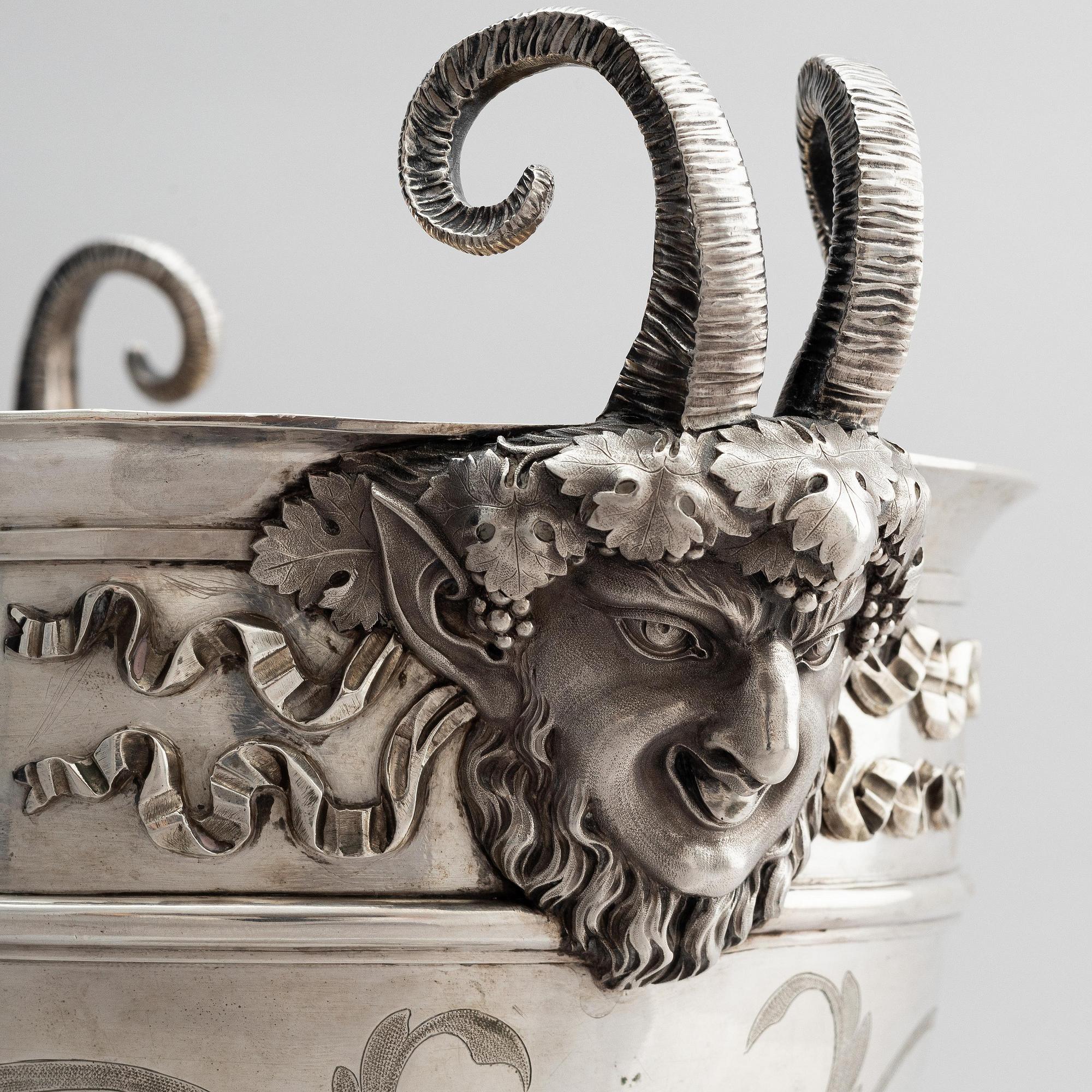 A pair of Swedish 18th century silver wine coolers, marks of Pehr Zethelius, Stockholm 1793.