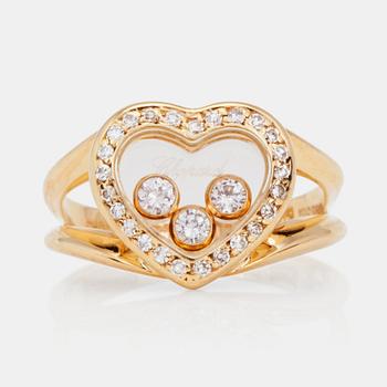 1276. RING, Chopard, "Happy Diamonds" med briljant- samt åttkantsslipade diamanter totalt ca 0.27ct.