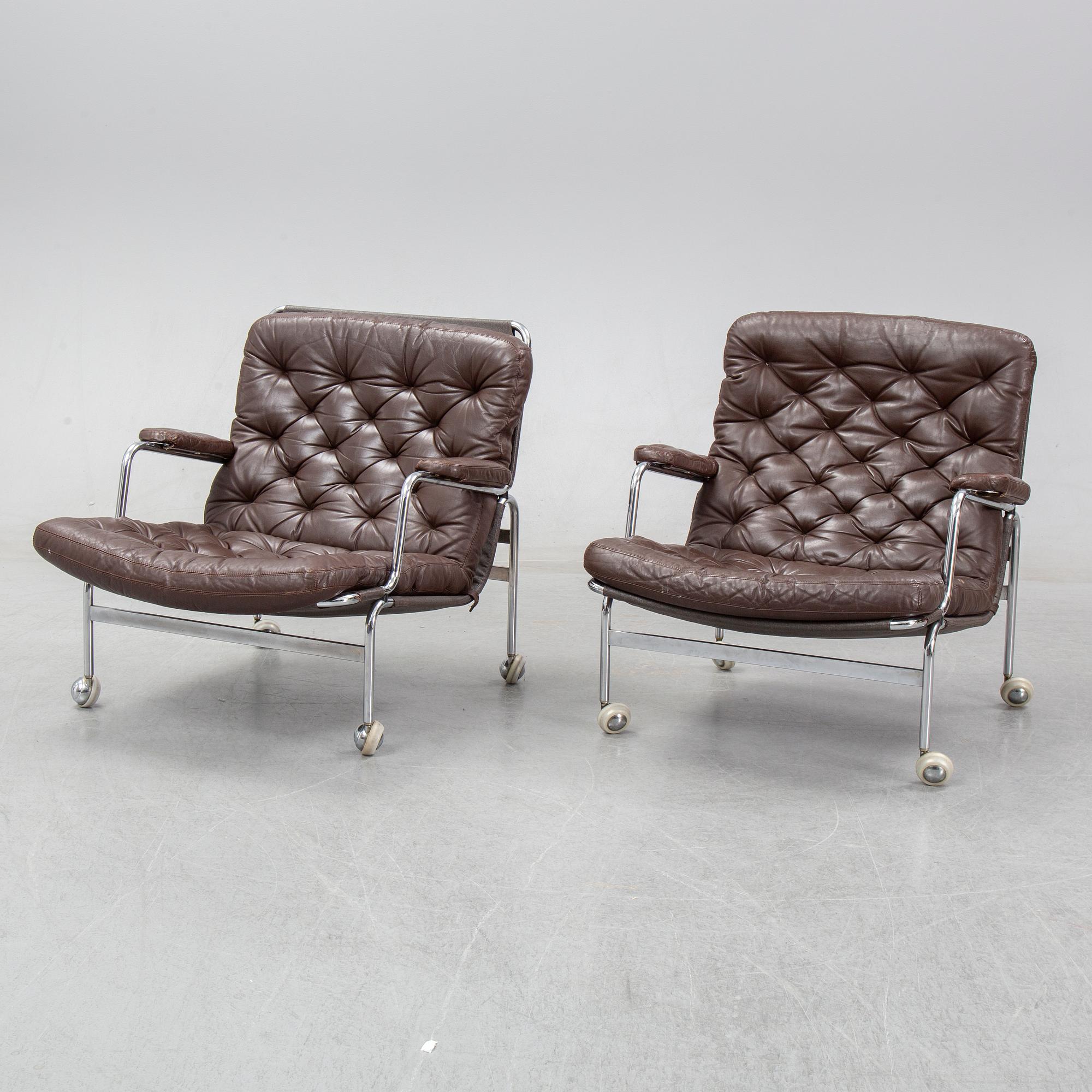 Bruno Mathsson, fåtöljer ett par, Karin 73, Dux, 1900-talets andra hälft.