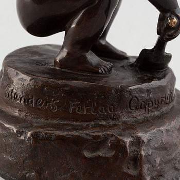 Anders Jensen Bundgaard, skulptur, brons, signerad och daterad 10 juli 1912.