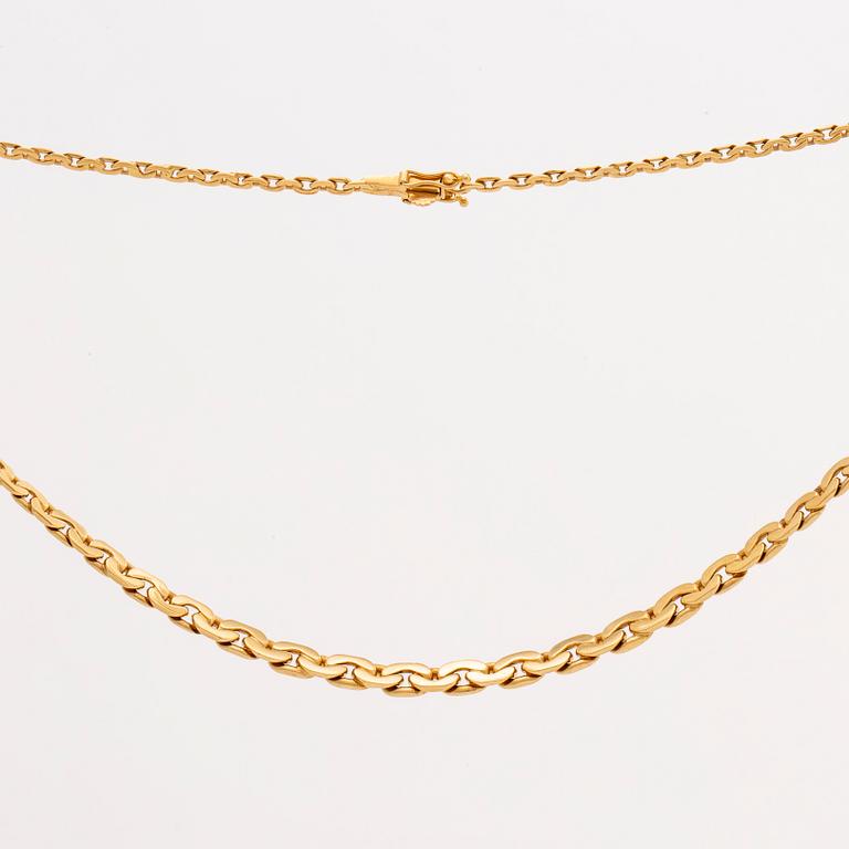 GULDKEDJA 18K guld  doserad fasad pansarlänk, 19,2 g, ca 45 x 0,5 cm, G Dahlgren & Co.