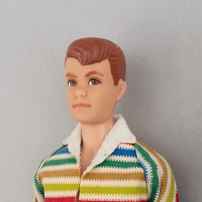 Barbiedockor, 5 st, bl a "Midge", "Skipper" & "Ken", Mattel, 1960-tal.