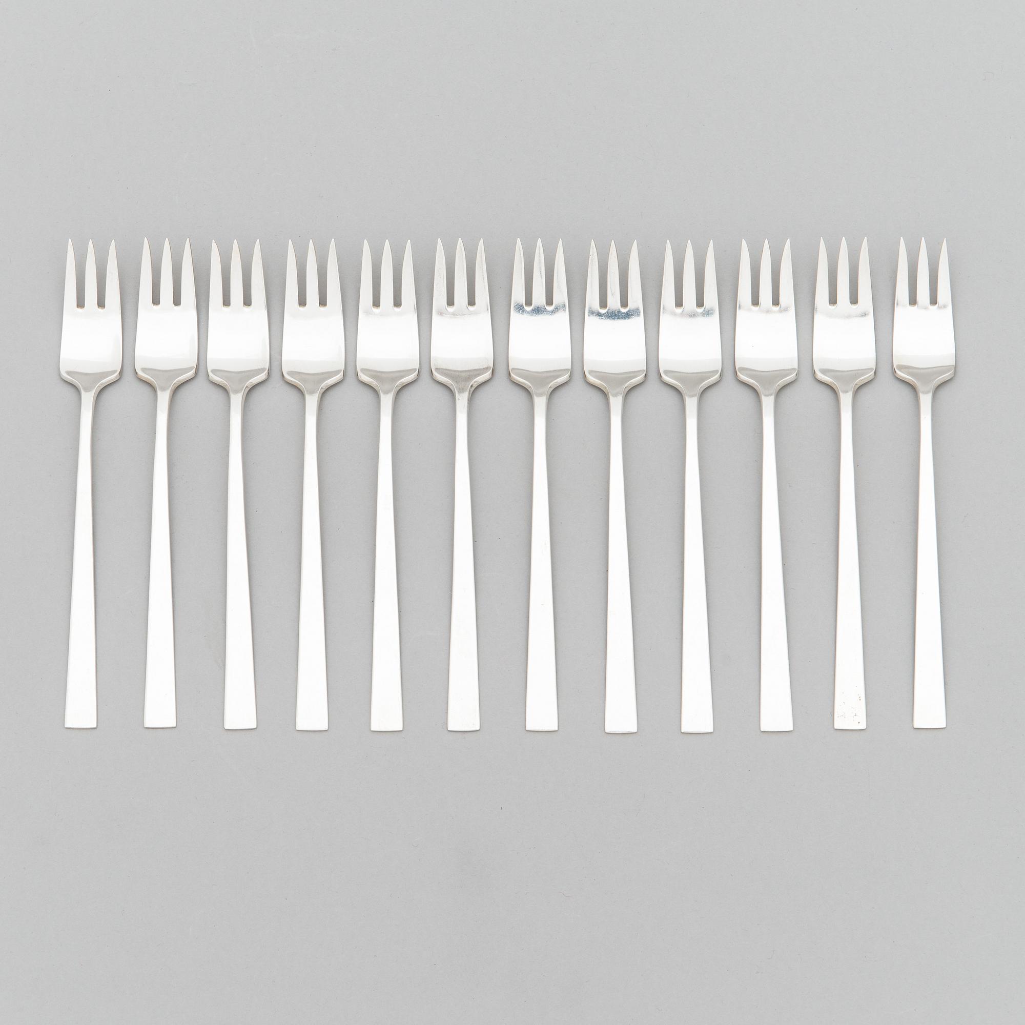 Bertel Gardberg, A 96-piece set of "Birgitta" silver cutlery, marked BG, Hopeatehdas oy, Helsinki 1956-64.