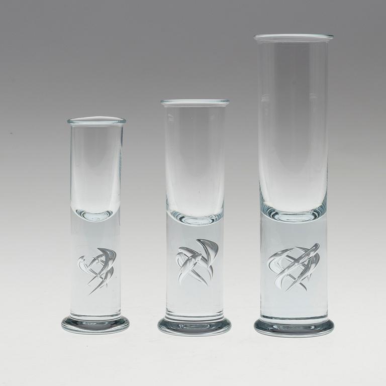 a set of 20 glass 'High Life' by Lars Holmegaard, Denmark, late 20th century.