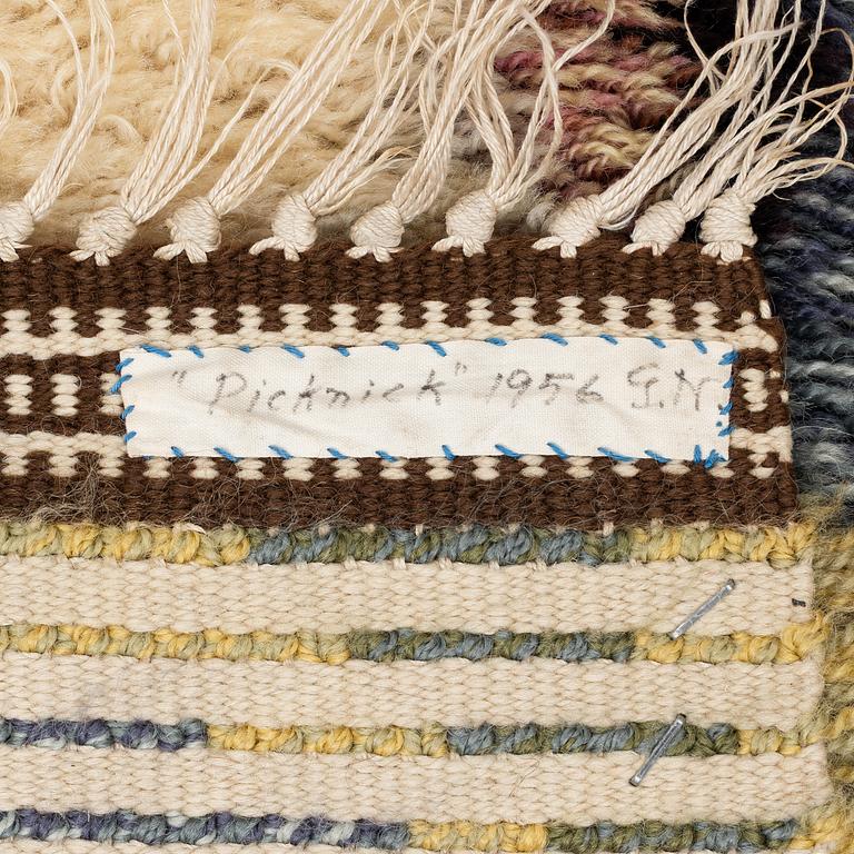 Rug, Scandinavian designer, approx. 205 x 115 cm.