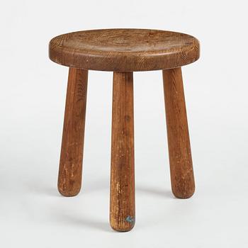 Axel Einar Hjorth, a stained pine "Utö" stool, Nordiska Kompaniet, Sweden 1930's.