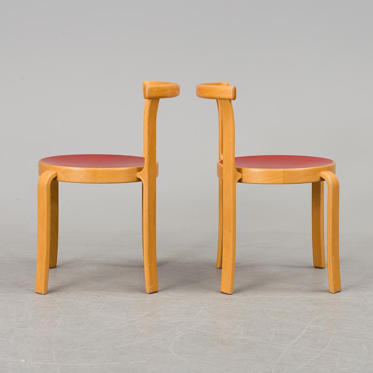 A set of six chairs by Magnus Olesen, Durup, Denmark.