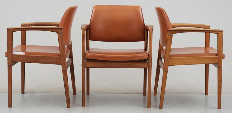 KARMSTOLAR, 3 st, möjligen Börge Mogensen, 1960-tal.