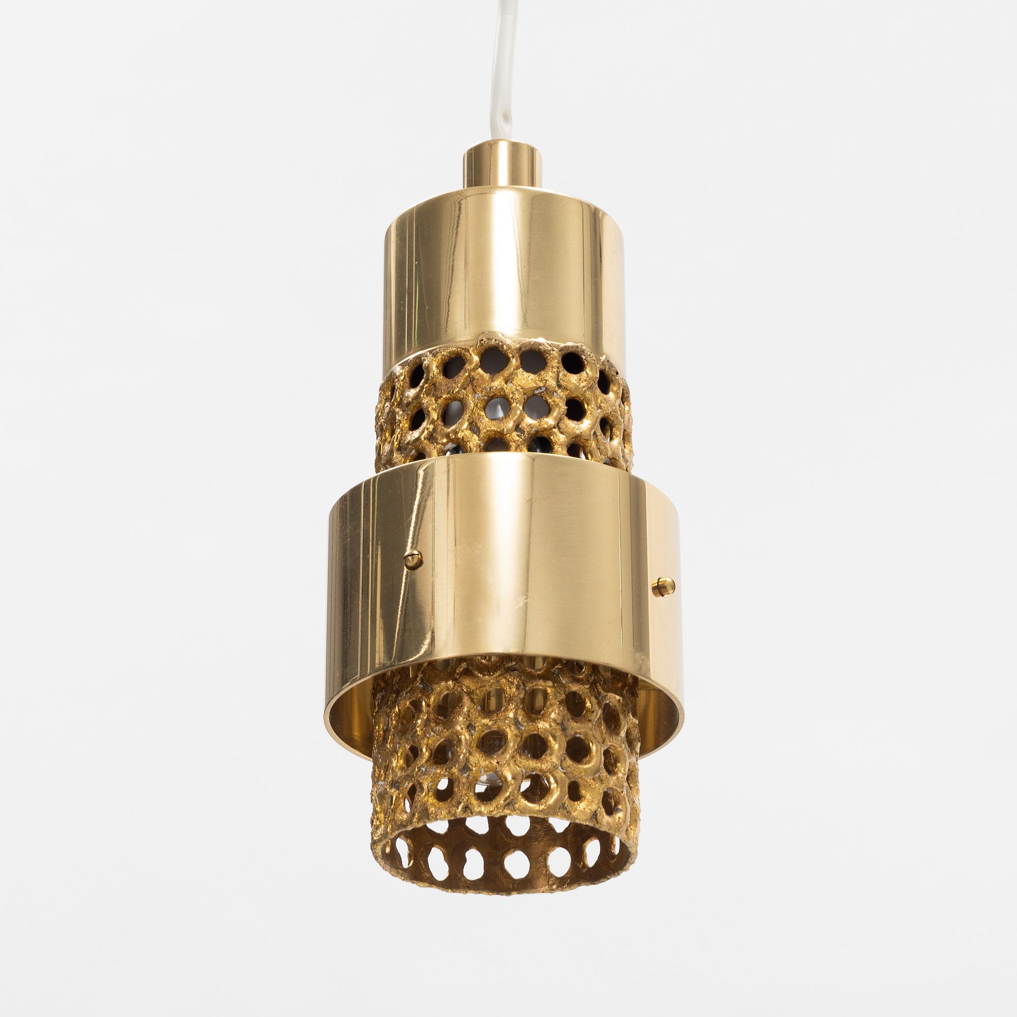 Pierre Forssell, a model 131 brass ceiling light, Skultuna, Sweden.