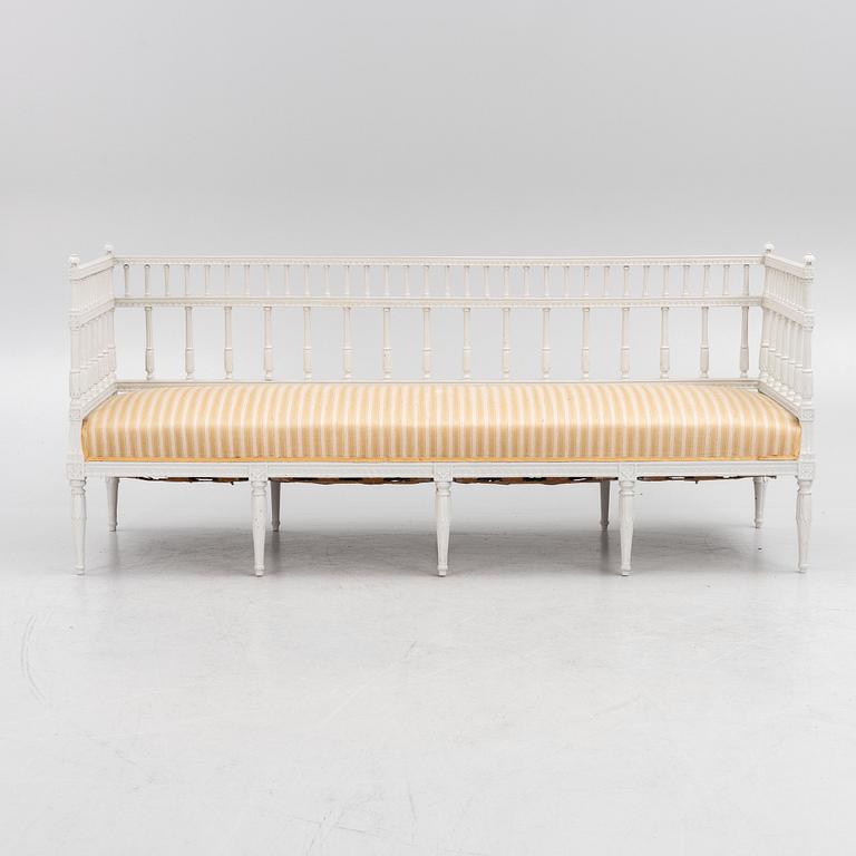 A Gustavian sofa, end of the 18th century.