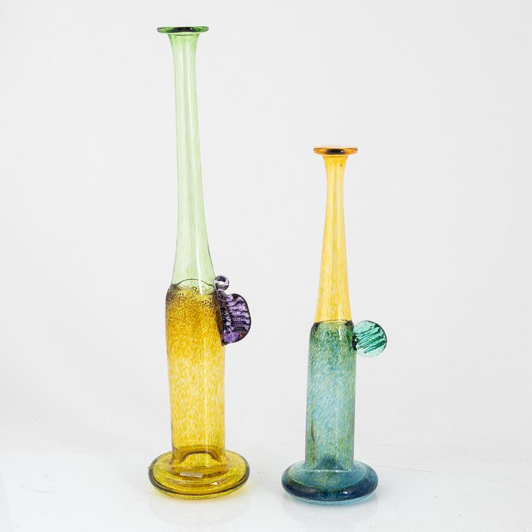 Bertil Vallien, glass, 5 pieces, Kosta Boda Artist Collection.