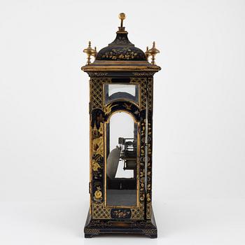 A Swedish late Baroque japanned bracket clock, first part of the 19th century.