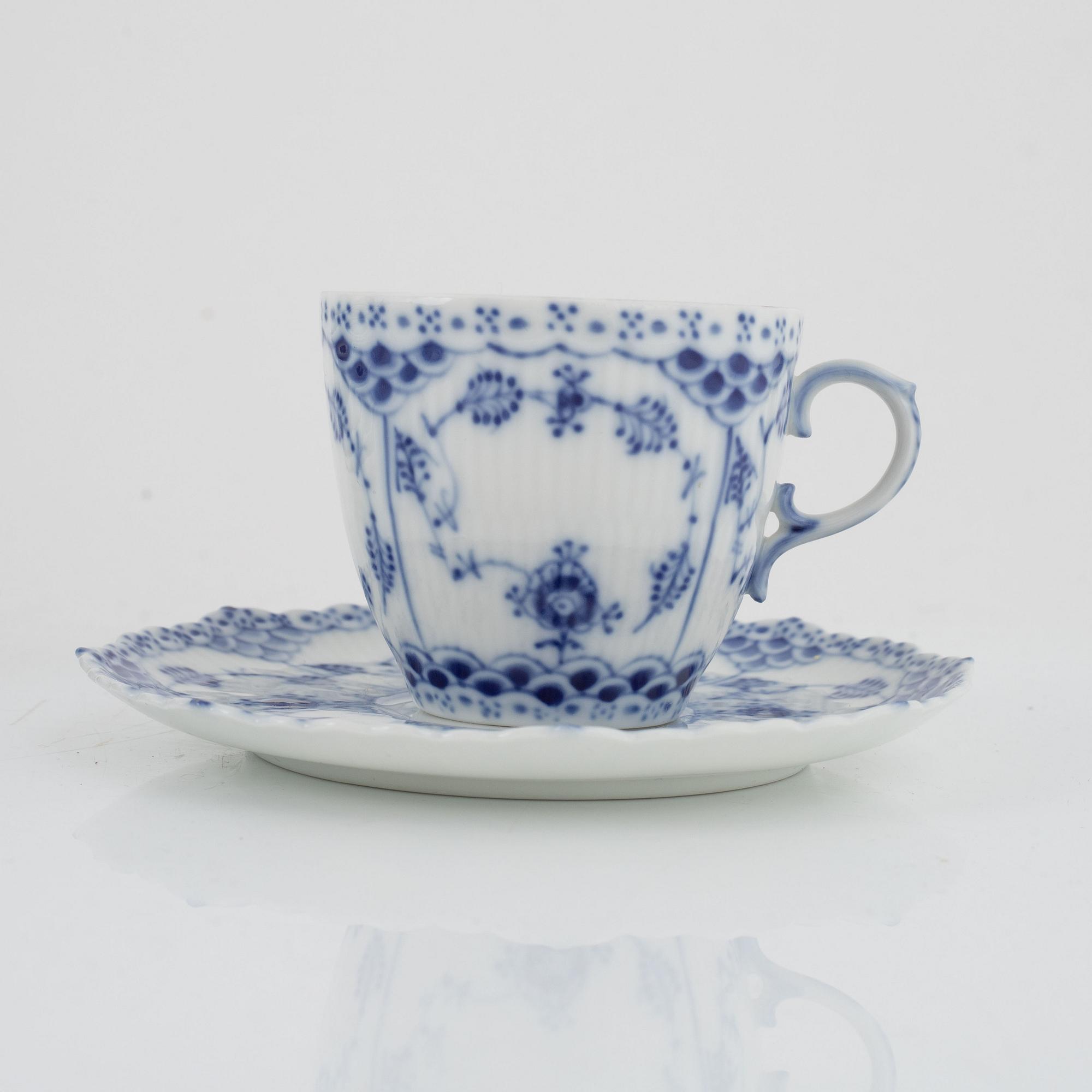 Kaffeservis, 22 delar, "Musselmalet", Royal Copenhagen, Danmark.