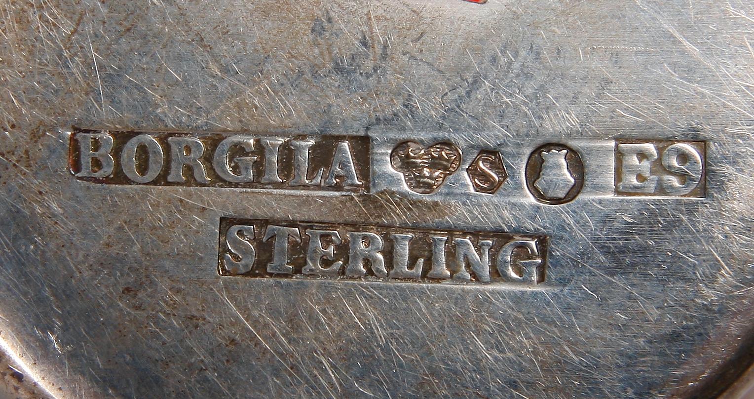 BÄGARE, 8 st, silver, bla Borgila och WA Bolin. 1930-50-tal.