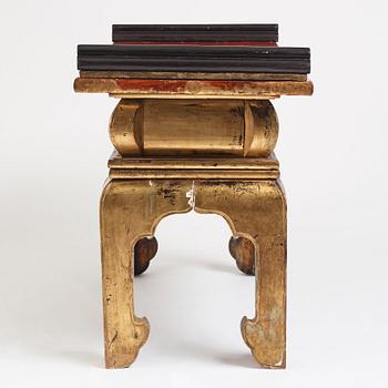 A Japanese lacquered and qilded Buddhist altar table or Butsudan.  Edo period (1603-1868).