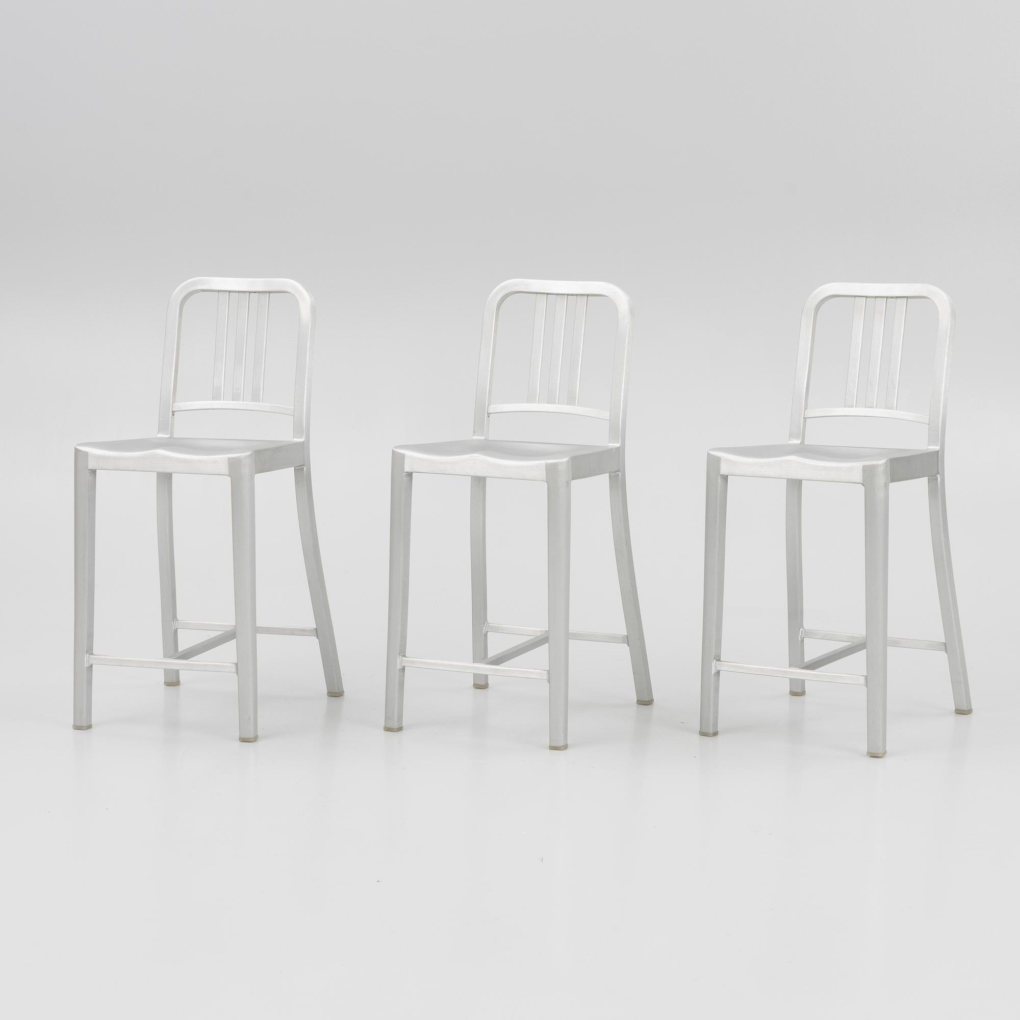 Emeco, three 'Navy counter' stols, 2010's/20's.